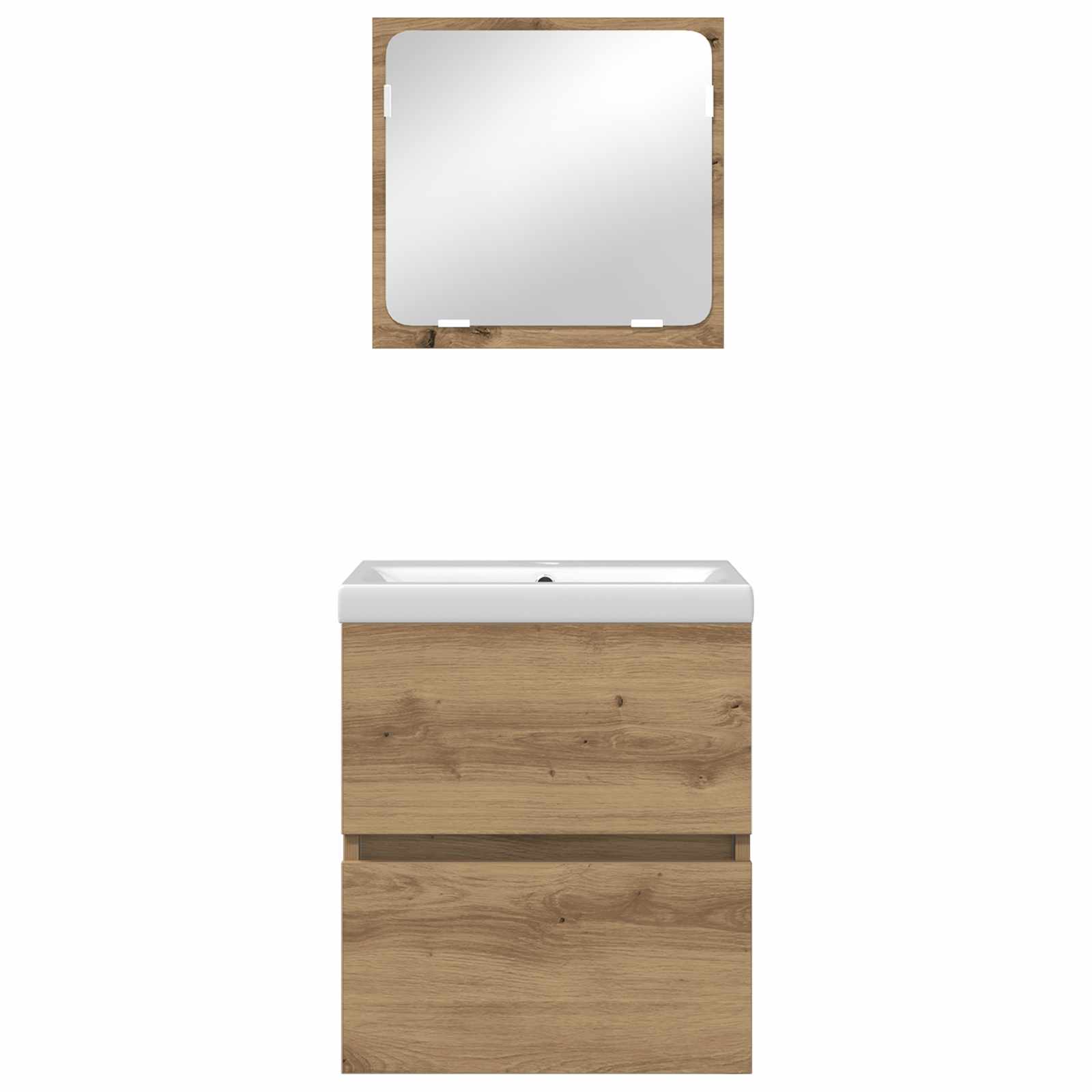 Badezimmermöbel-Set 2 pcs Artisan-Eiche und Weiß Holzwerkstoff