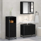Badezimmermöbel-Set Schwarz Eichen-Optik 35 x 37,5 x 100 cm