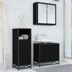 Badezimmermöbel-Set Schwarz Eichen-Optik 35 x 37,5 x 100 cm