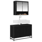Badezimmerschrank mit Tür Schwarz Eichen-Optik 90 x 33 x 60 cm
