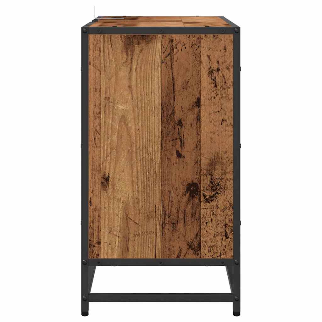 Badezimmerschrank mit Tür Altholz 65 x 33 x 60 cm Holzwerkstoff