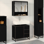 Badezimmerschrank mit Tür Schwarz Eichen-Optik 65 x 33 x 60 cm