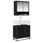Badezimmerschrank mit Tür Schwarz Eichen-Optik 65 x 33 x 60 cm