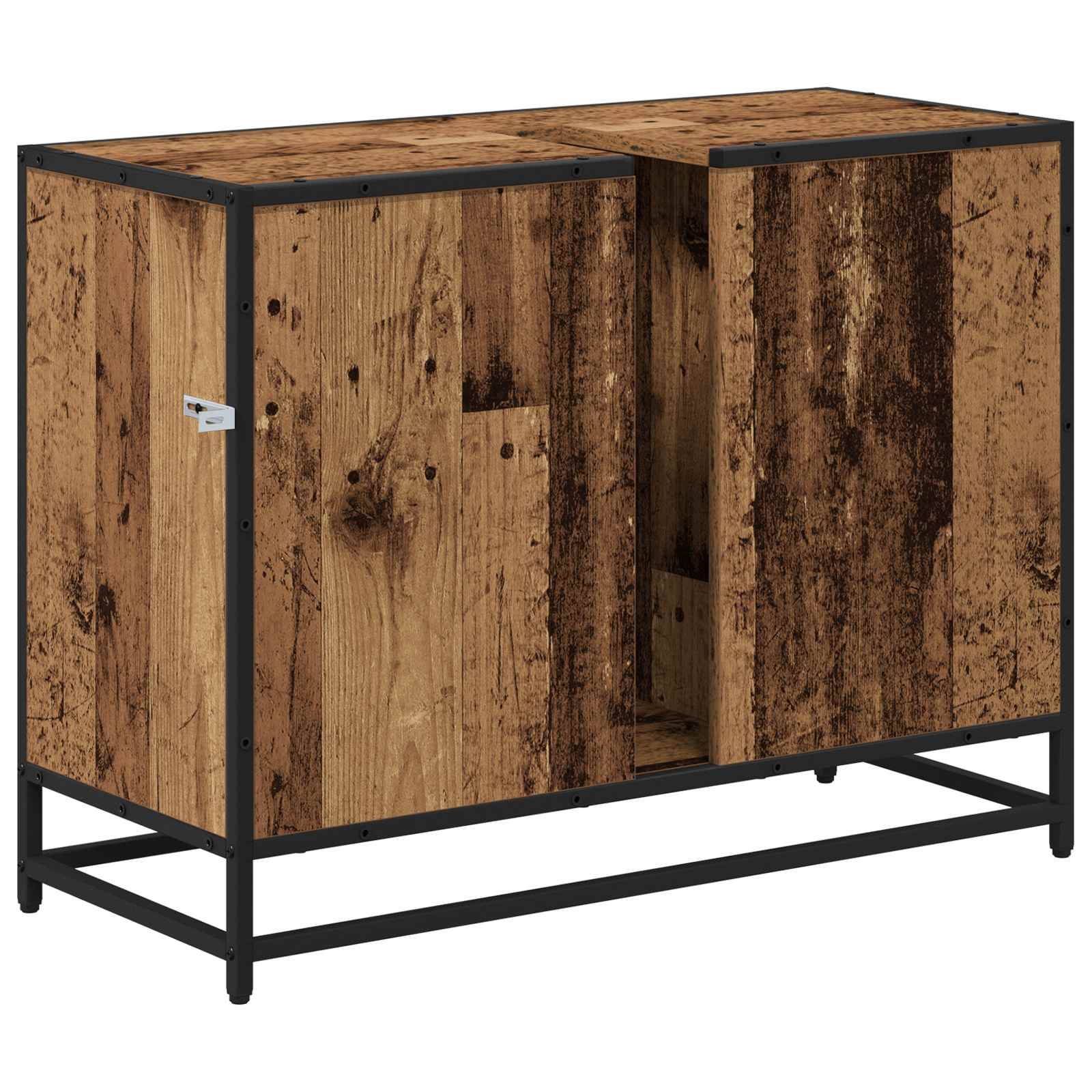 Badezimmerschrank mit Tür Altholz 80 x 33 x 60 cm Holzwerkstoff