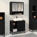 Badezimmerschrank mit Tür Schwarz Eichen-Optik 65 x 33 x 60 cm