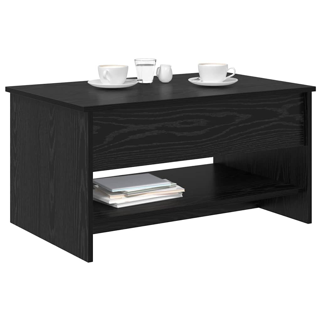 Couchtisch Schwarz Eichen-Optik 80 x 50,5 x 41,5 cm