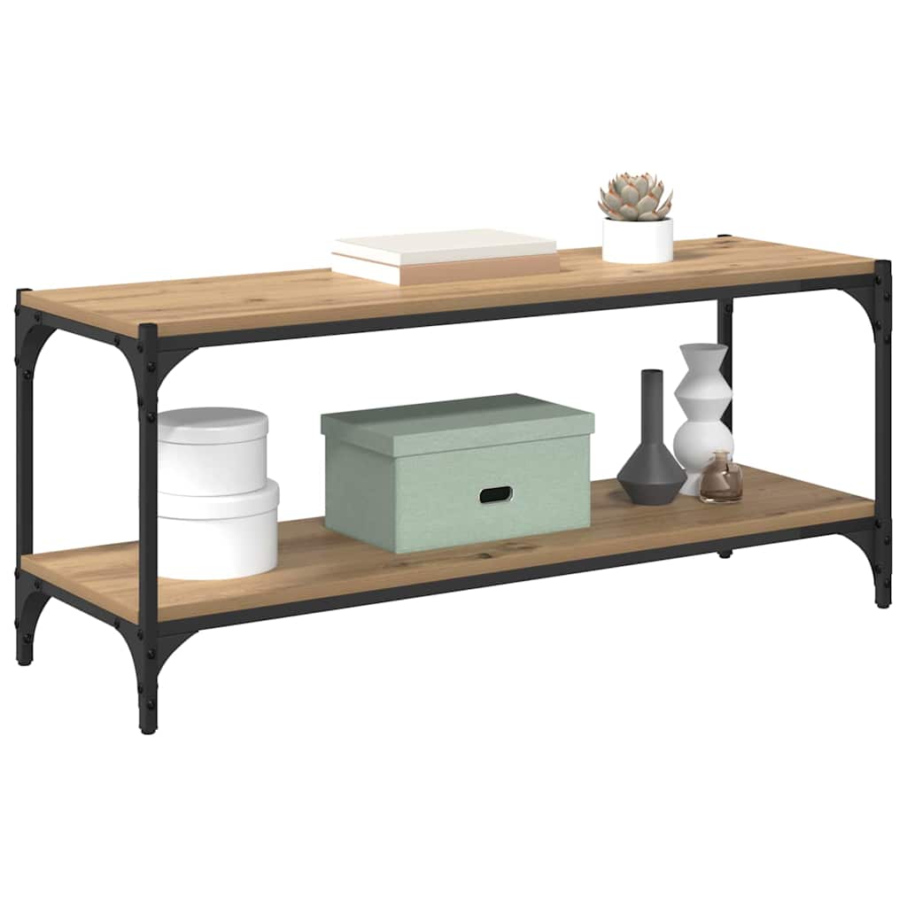 TV-Schränk Artisan-Eiche 100x33x41cm Verbundholz und Eisen