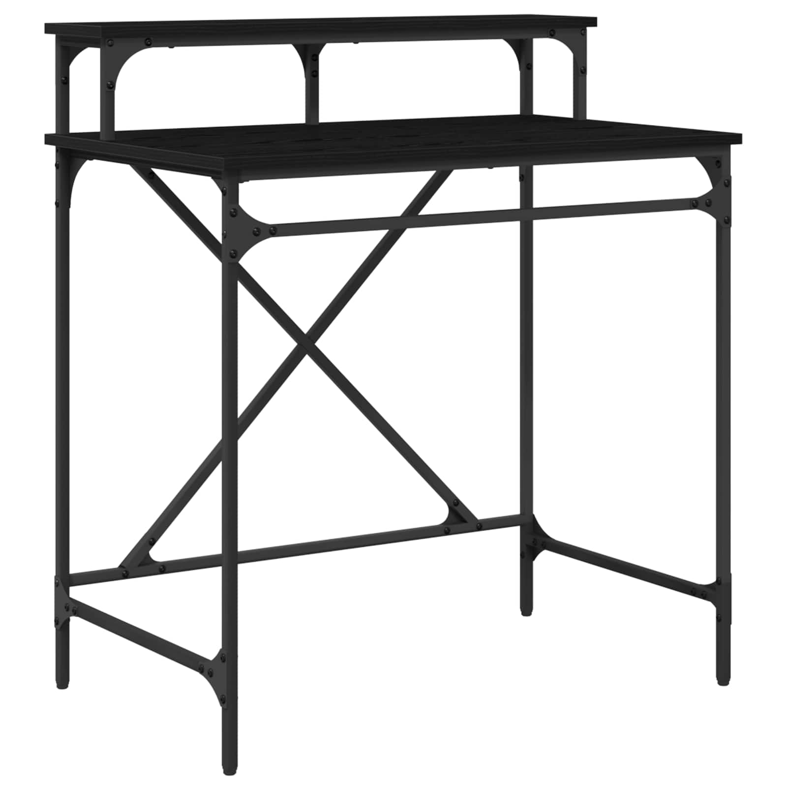 Schreibtisch Schwarz Eichen-Optik 80 x 50 x 90 cm Holzwerkstoff