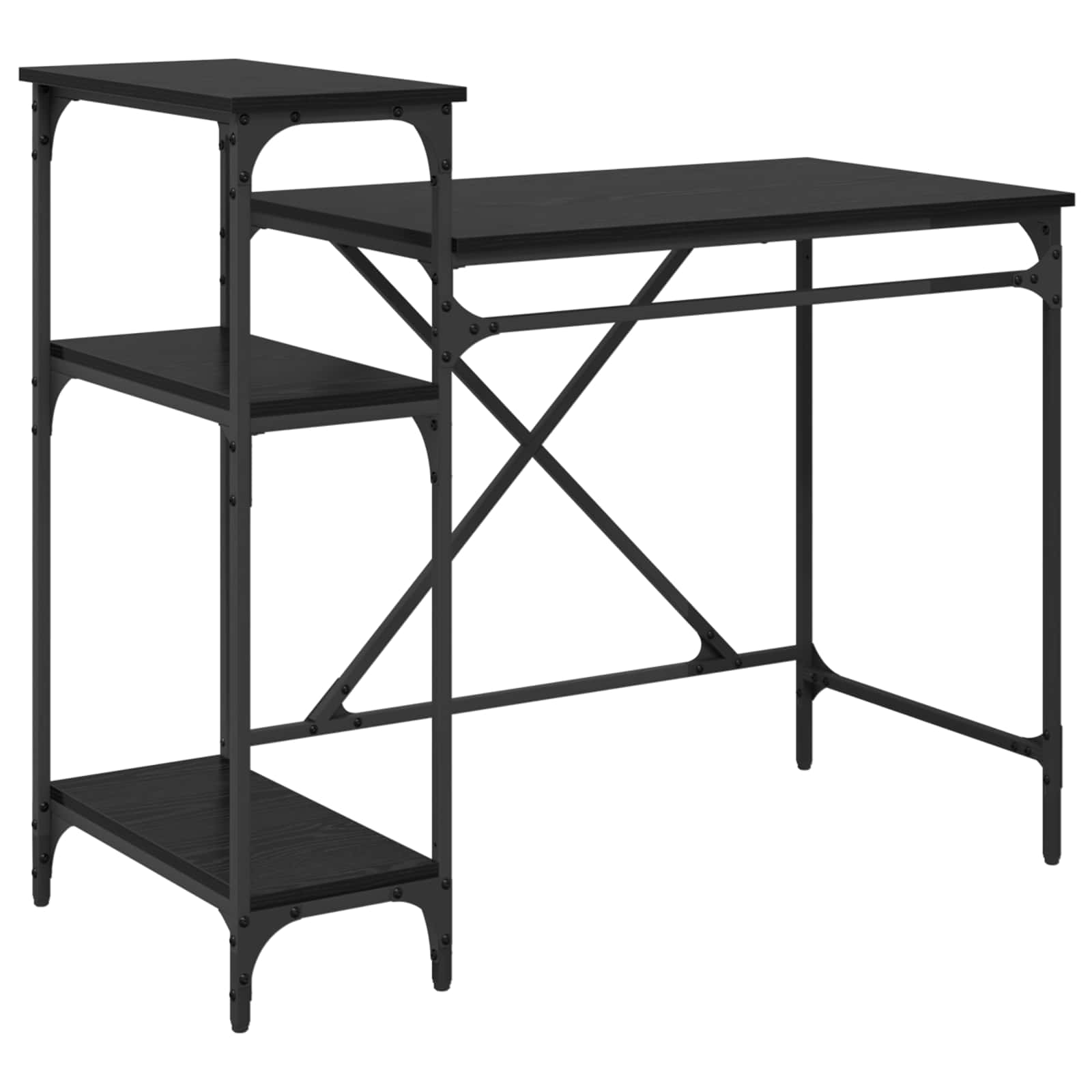Schreibtisch Schwarz Eichen-Optik 105 x 50 x 90 cm