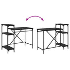 Schreibtisch Schwarz Eichen-Optik 105 x 50 x 90 cm