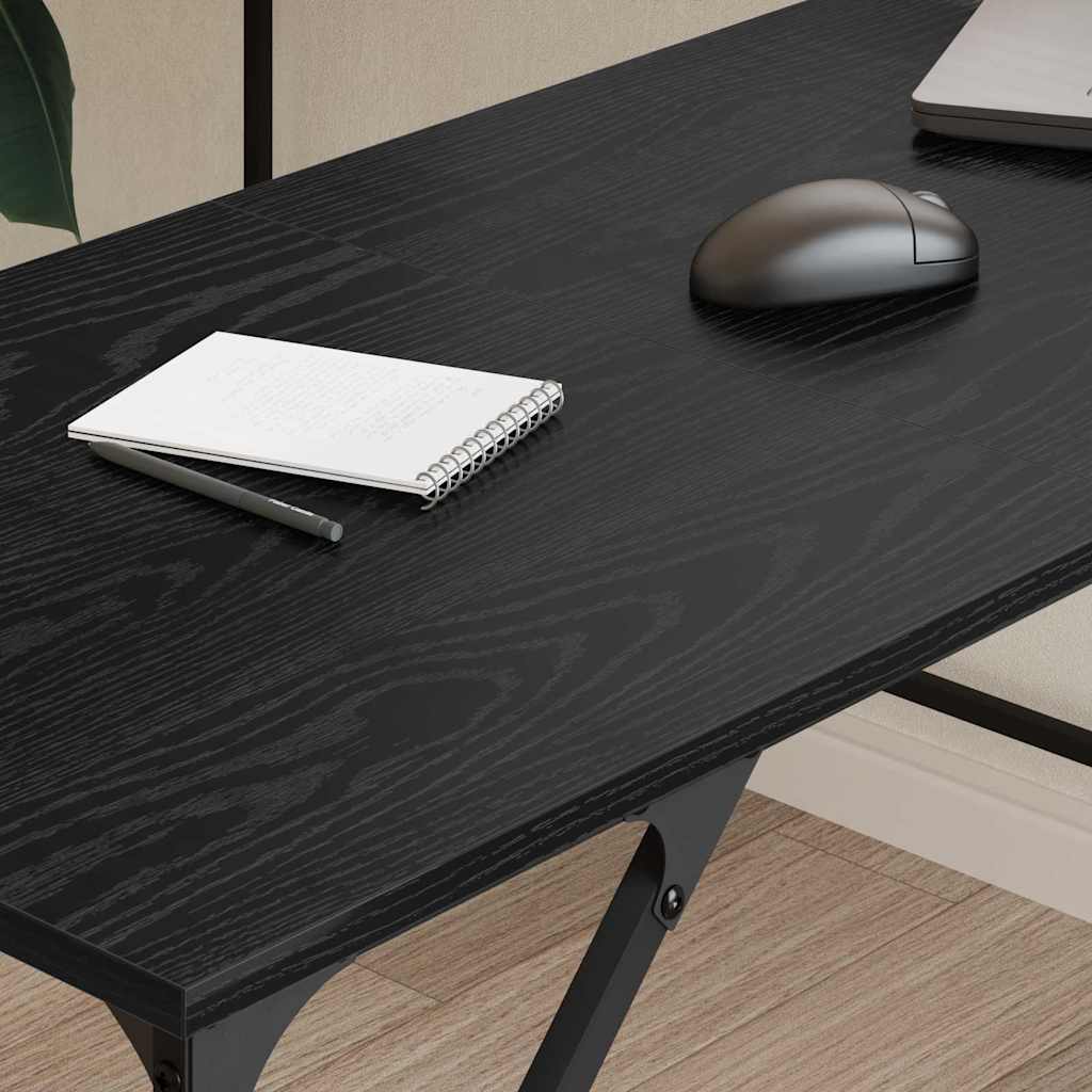 Schreibtisch Schwarz Eichen-Optik 149 x 149 x 75 cm