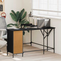 Schreibtisch Schwarz Eichen-Optik 141 x 141 x 75 cm