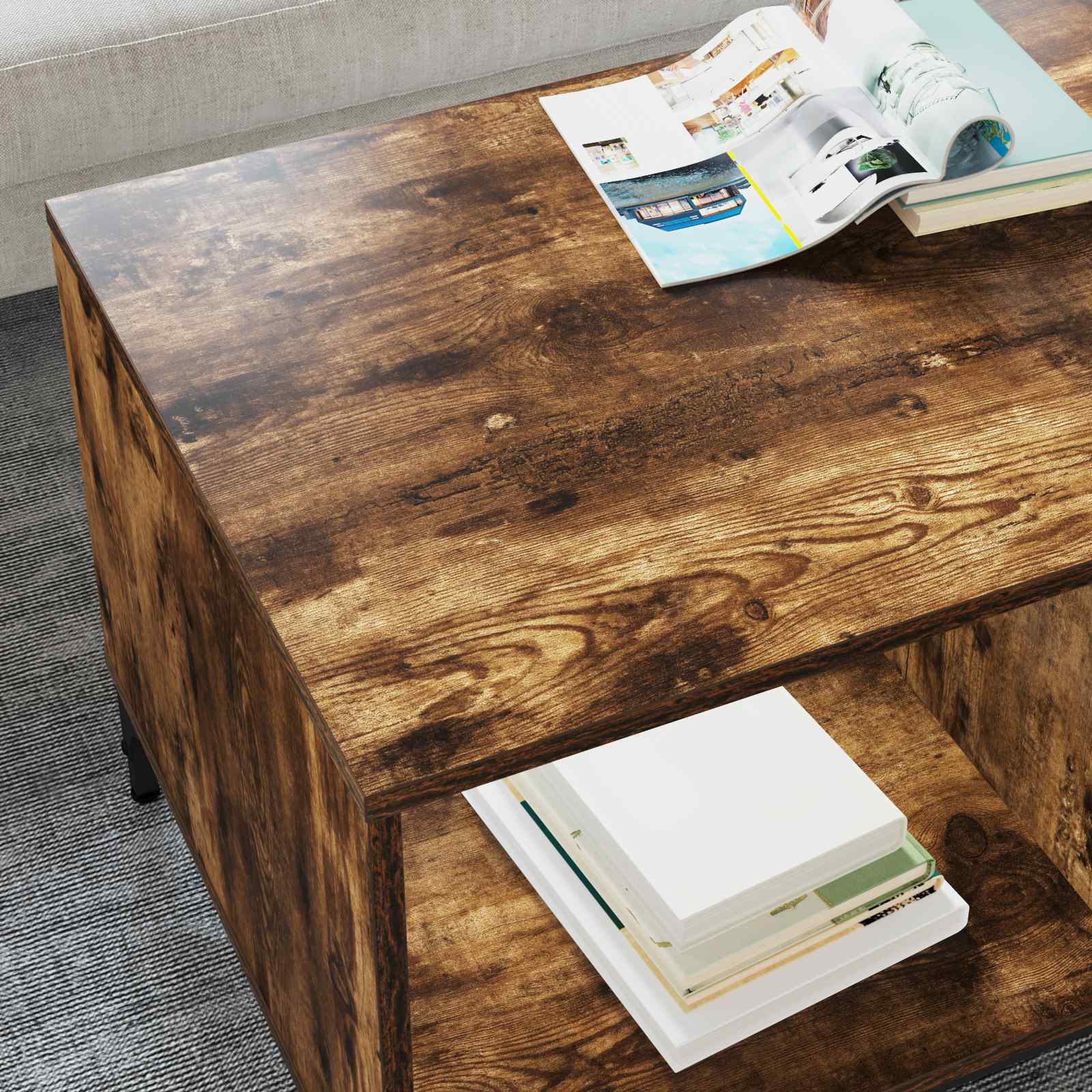 Couchtisch Geräucherte Eiche 90 x 49 x 46 cm Holzwerkstoff