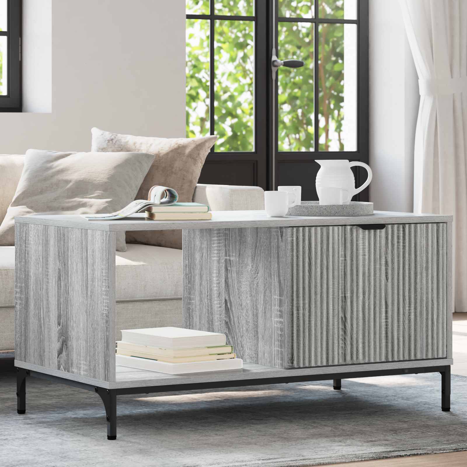 Couchtisch Graues Sonoma 90 x 49 x 46 cm Holzwerkstoff