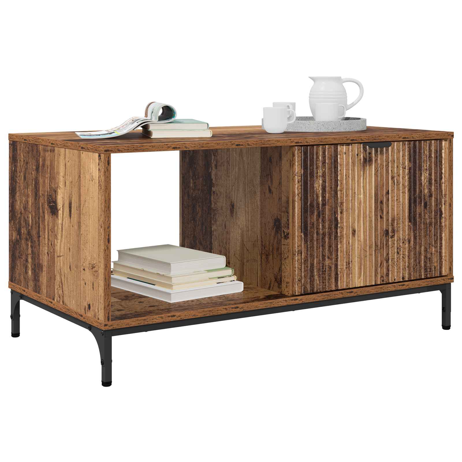 Couchtisch mit Schubladen Altholz 90 x 49 x 46 cm Holzwerkstoff