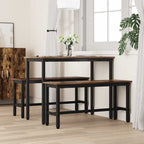Esstischbank 2 pcs Geräucherte Eiche 100 x 32,5 x 48,5 cm