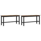 Esstischbank 2 pcs Geräucherte Eiche 100 x 32,5 x 48,5 cm