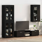 Holzschrank mit Speicher Schwarz 50 x 29 x 100 cm Holzwerkstoff
