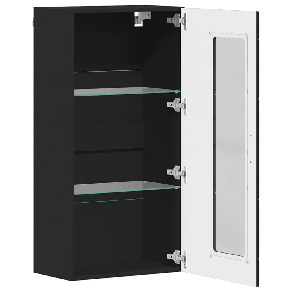 Holzschrank mit Speicher Schwarz 50 x 29 x 100 cm Holzwerkstoff