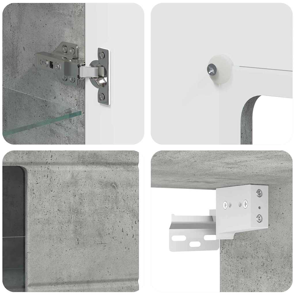 Holzschrank Beton Grau 50 x 29 x 100 cm Holzwerkstoff