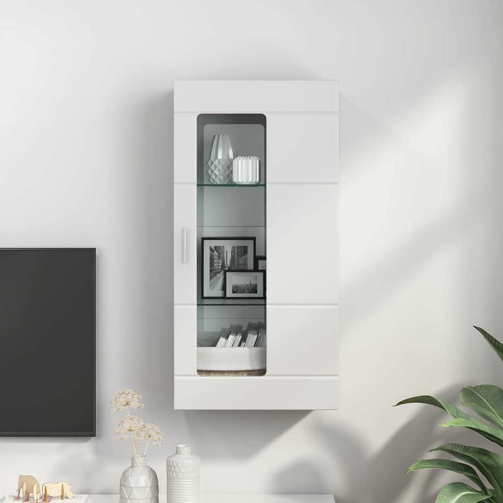 Holzschrank Hochglanz Weiß 50 x 29 x 100 cm Holzwerkstoff