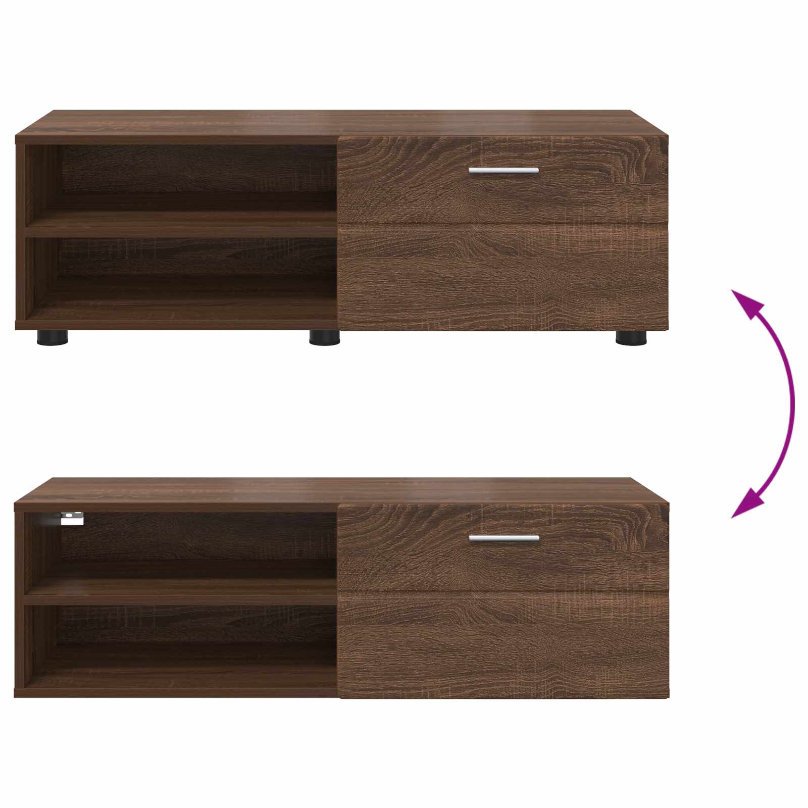 Holzschrank Braun Eichen-Optik 100,5 x 39 x 30 cm Holzwerkstoff