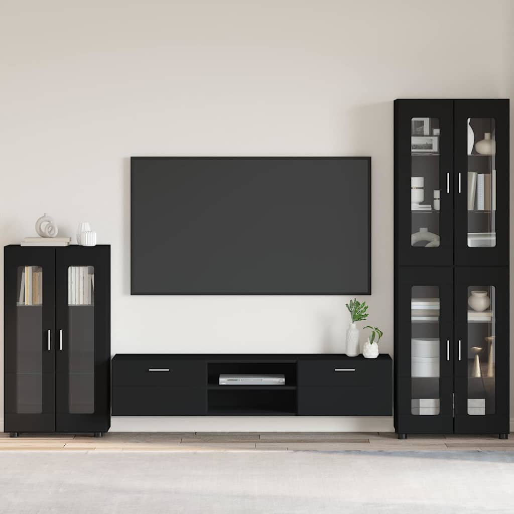 Sideboard FLORIN Schwarz 55,5 x 29 x 100 cm Holzwerkstoff