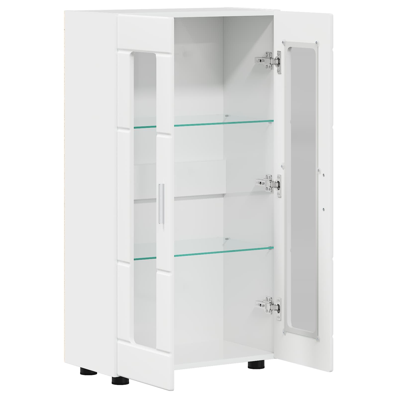 Sideboard mit Regal FLORIN Hochglanz Weiß 55,5 x 29 x 100 cm