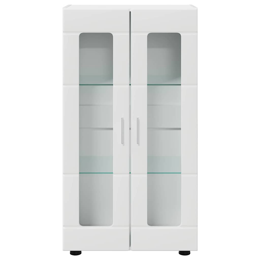 Sideboard mit Regal FLORIN Hochglanz Weiß 55,5 x 29 x 100 cm