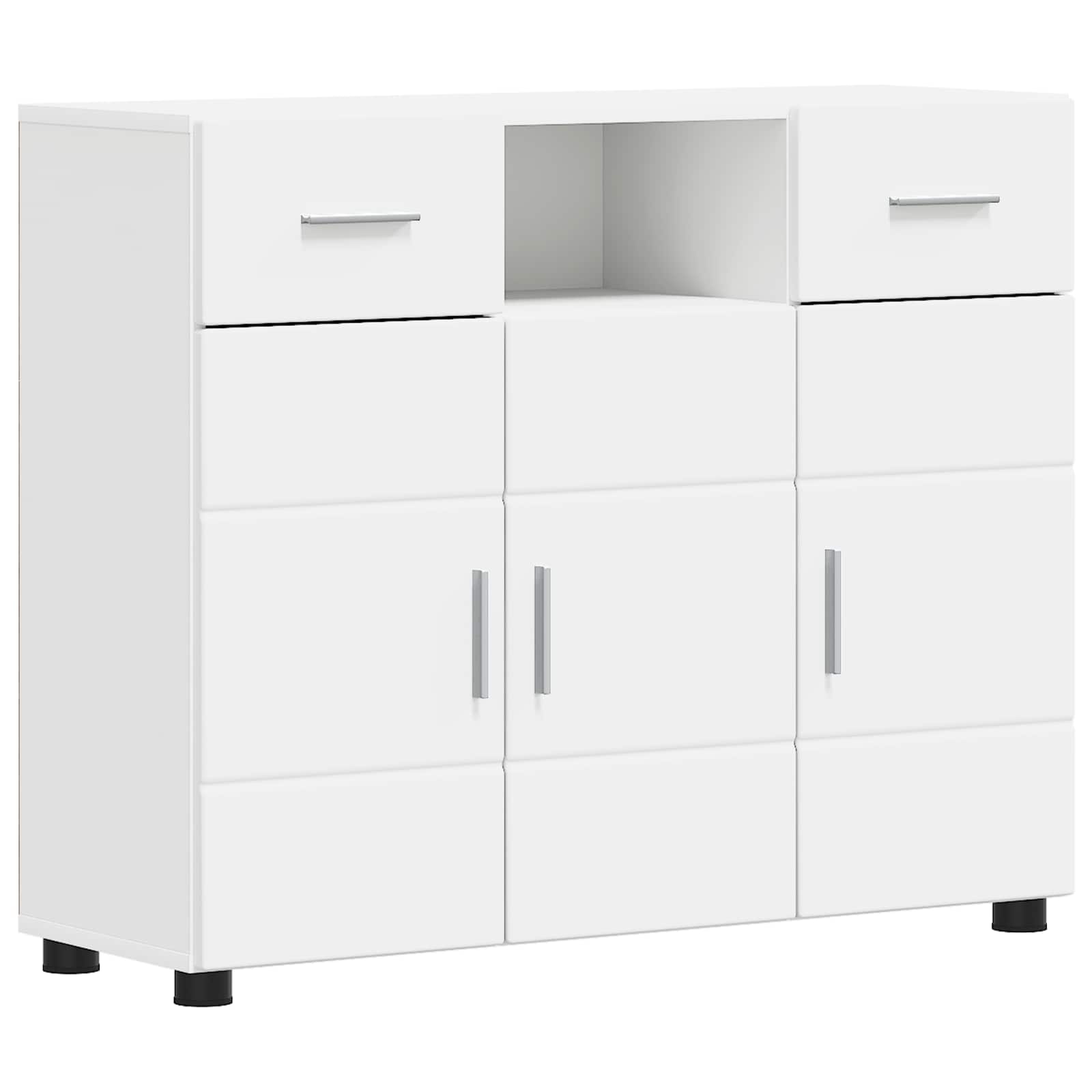 Holzschrank mit Speicher Weiß 88,5 x 30,5 x 73 cm Holzwerkstoff