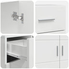 Holzschrank Hochglanz Weiß 88,5 x 30,5 x 73 cm Holzwerkstoff