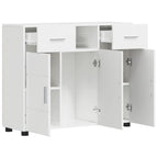 Holzschrank Hochglanz Weiß 88,5 x 30,5 x 73 cm Holzwerkstoff