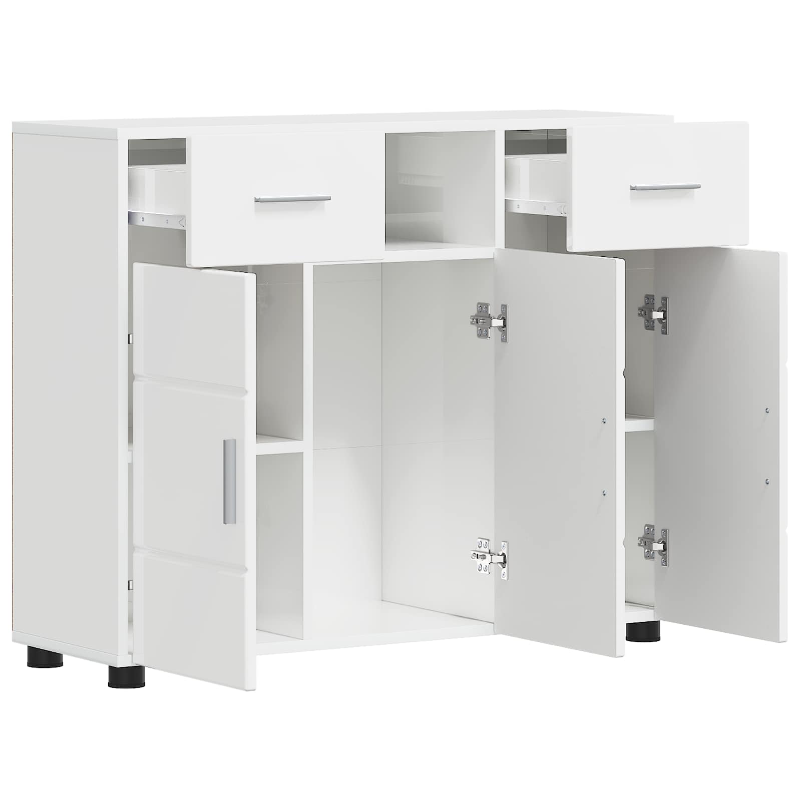 Holzschrank Hochglanz Weiß 88,5 x 30,5 x 73 cm Holzwerkstoff