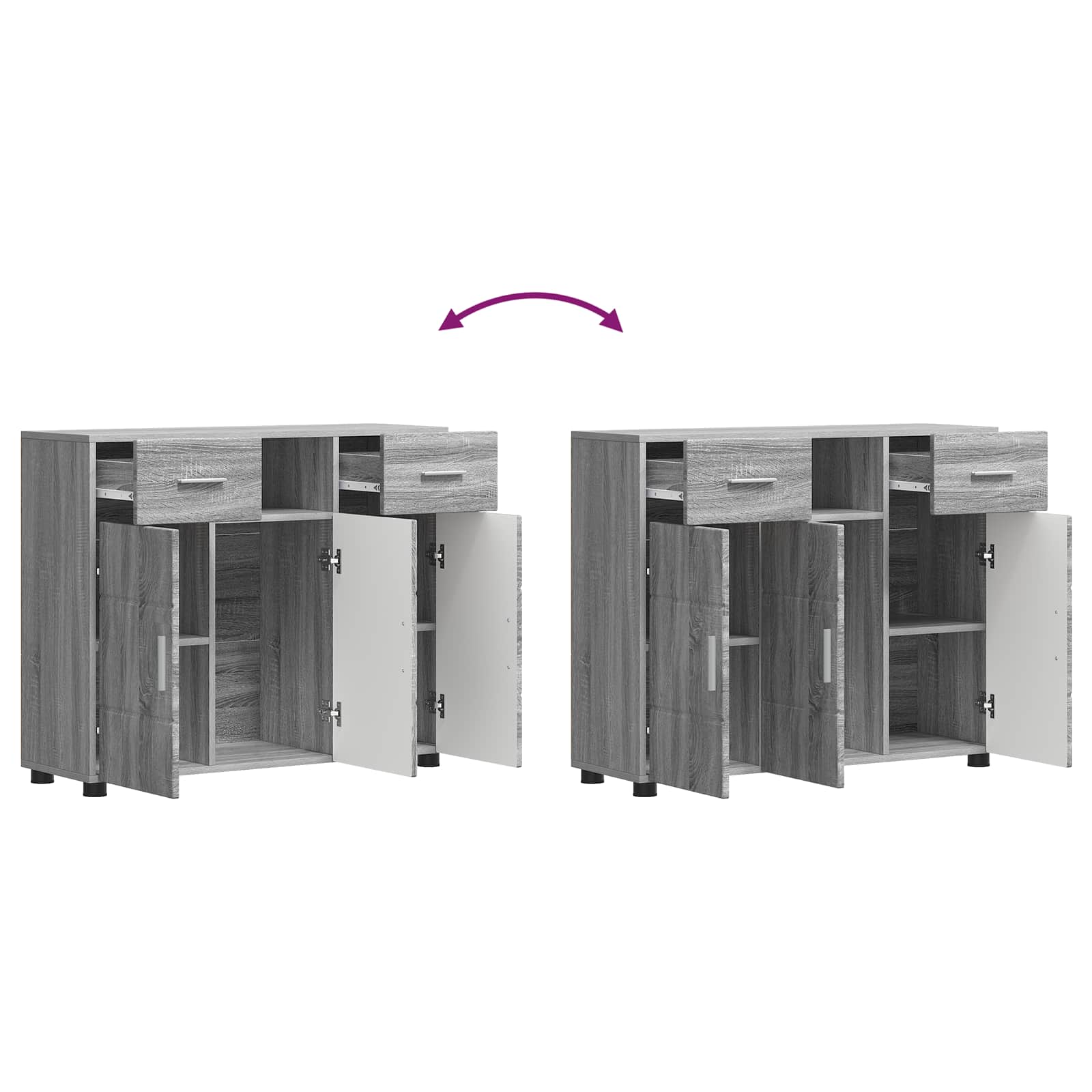 Holzschrank Graues Sonoma 88,5 x 30,5 x 73 cm Holzwerkstoff