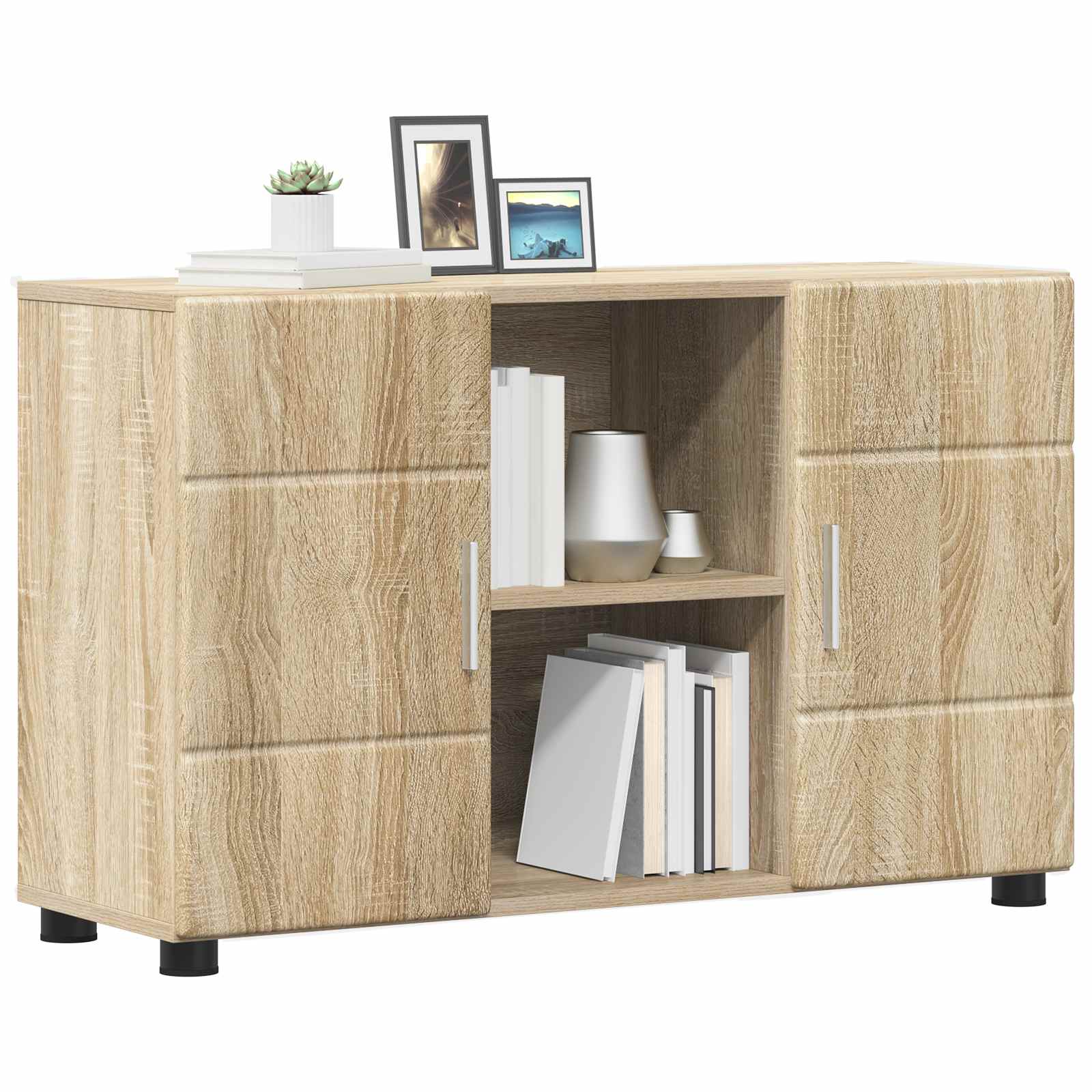 Sideboard mit Regal FLORIN Sonoma-Eiche 88,5 x 30,5 x 55,5 cm