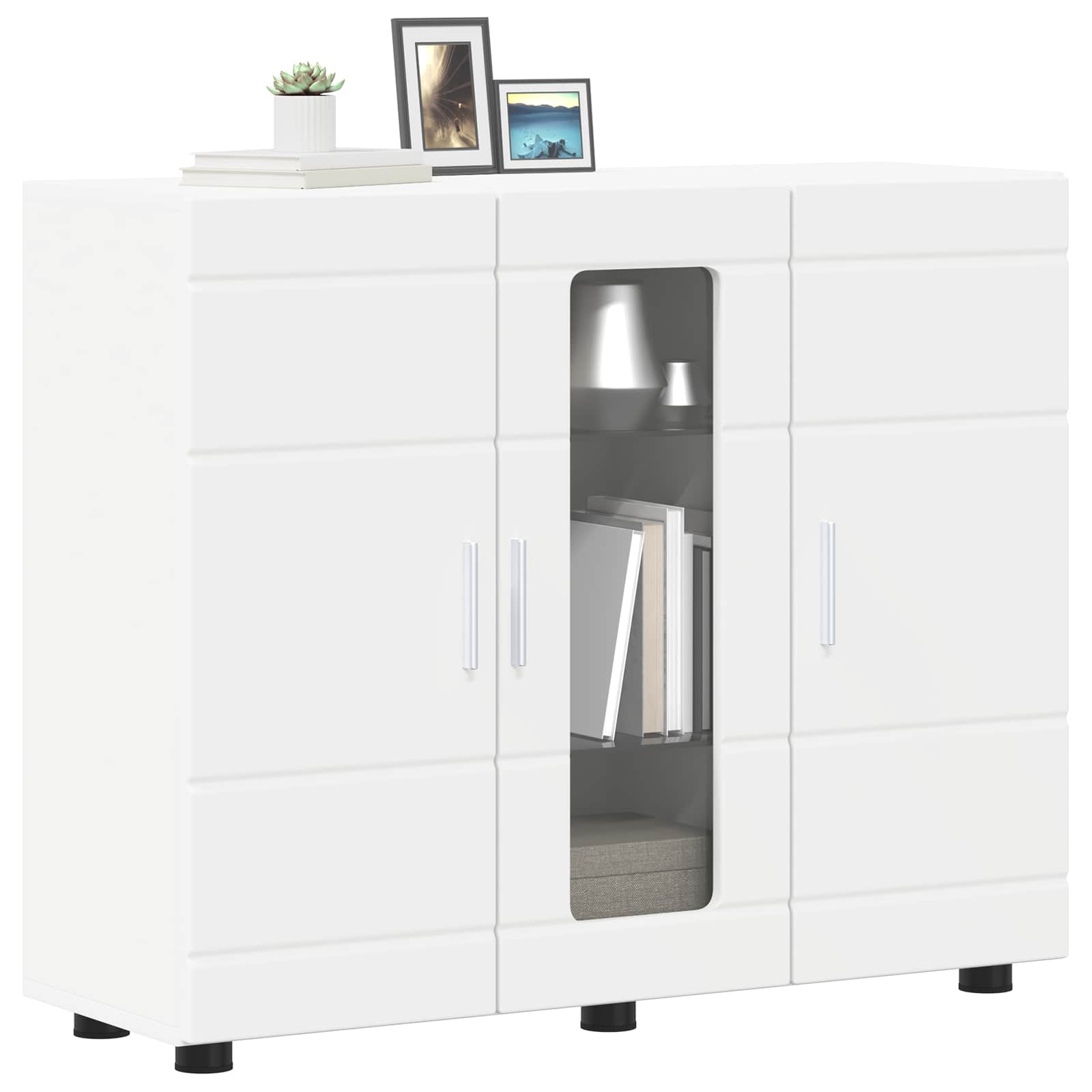 Holzschrank mit Speicher Weiß 88,5 x 30,5 x 73 cm Holzwerkstoff