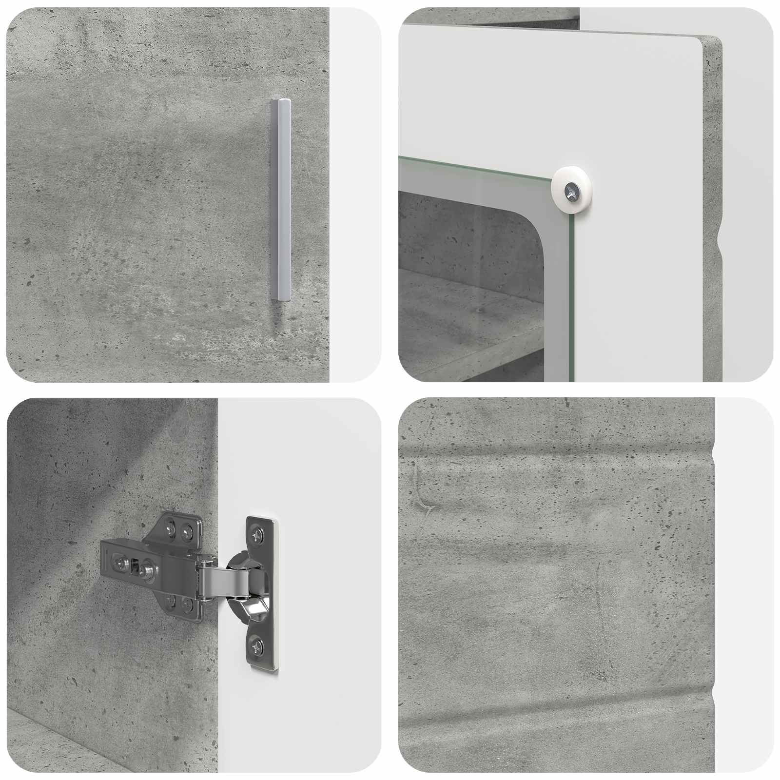 Holzschrank Beton Grau 88,5 x 30,5 x 73 cm Holzwerkstoff