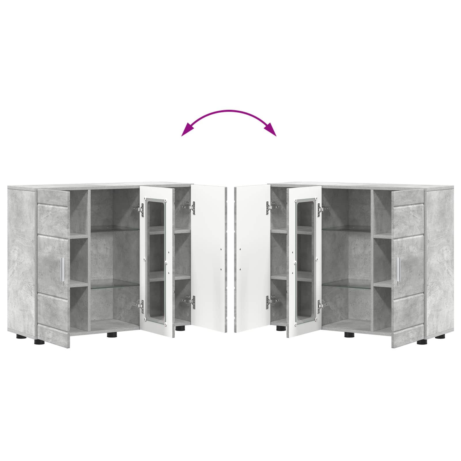 Holzschrank Beton Grau 88,5 x 30,5 x 73 cm Holzwerkstoff