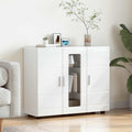 Holzschrank Hochglanz Weiß 88,5 x 30,5 x 73 cm Holzwerkstoff
