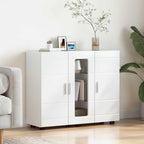 Holzschrank Hochglanz Weiß 88,5 x 30,5 x 73 cm Holzwerkstoff
