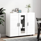 Holzschrank Hochglanz Weiß 88,5 x 30,5 x 73 cm Holzwerkstoff