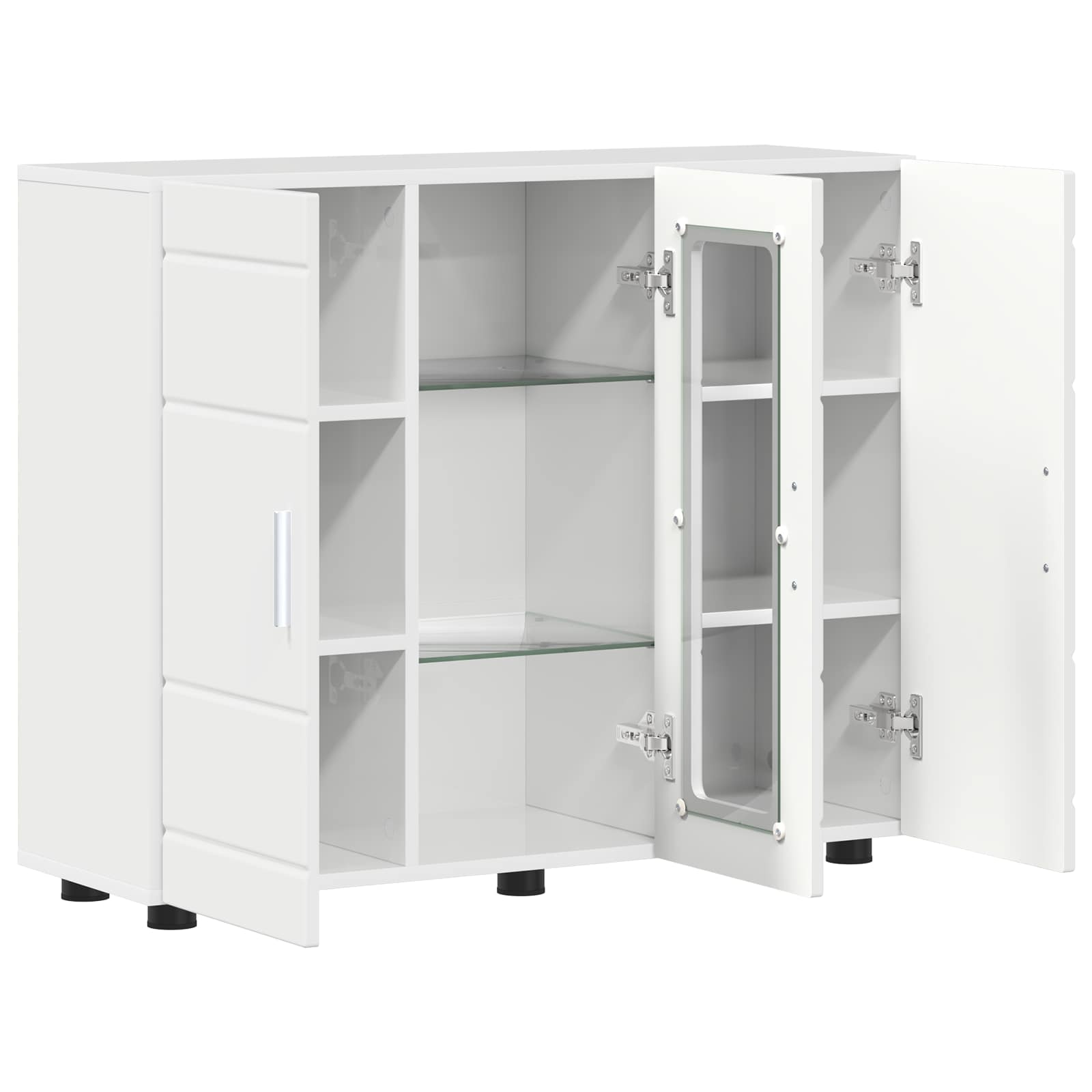 Holzschrank Hochglanz Weiß 88,5 x 30,5 x 73 cm Holzwerkstoff