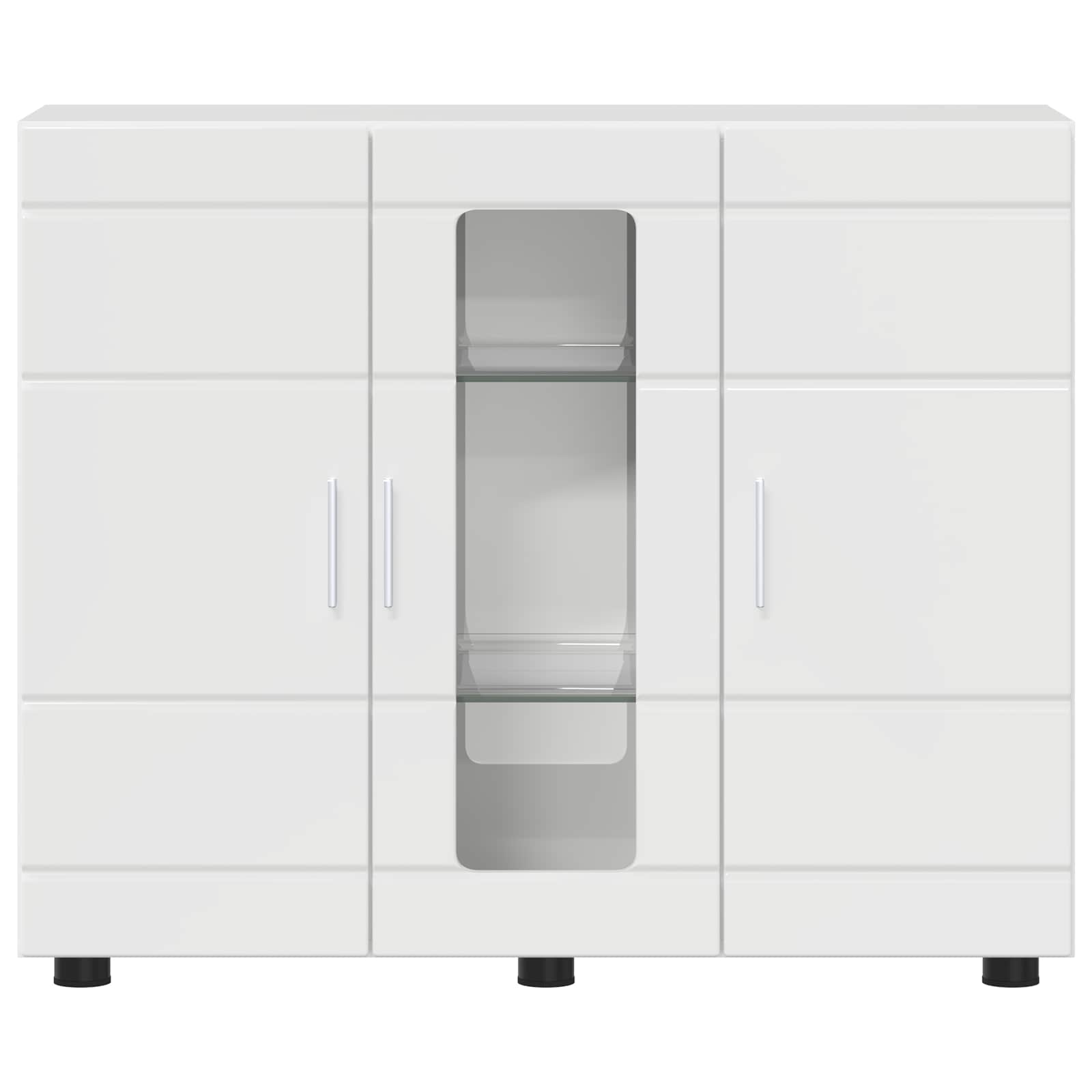 Holzschrank Hochglanz Weiß 88,5 x 30,5 x 73 cm Holzwerkstoff
