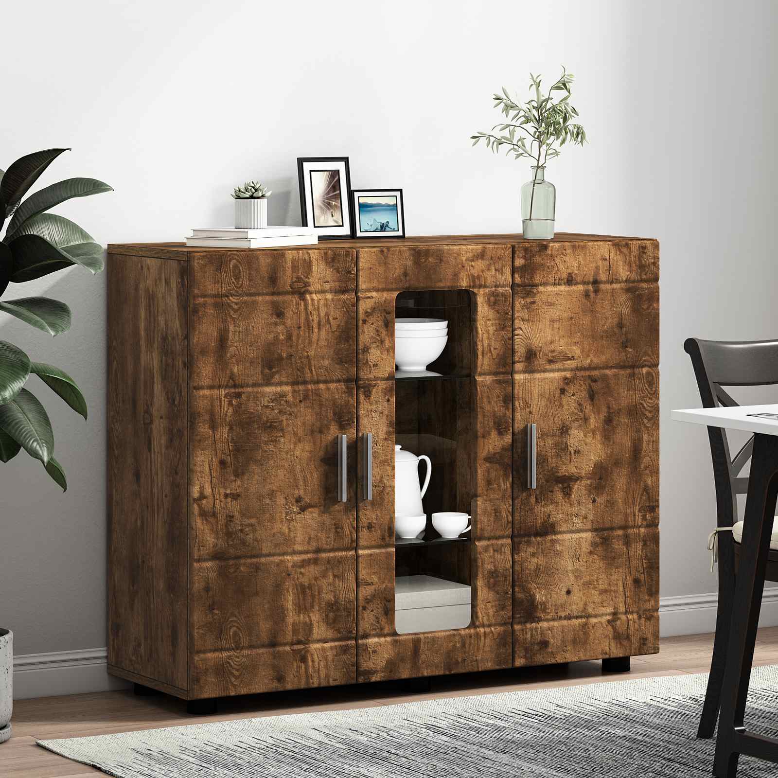Holzschrank Geräucherte Eiche 88,5 x 30,5 x 73 cm Holzwerkstoff
