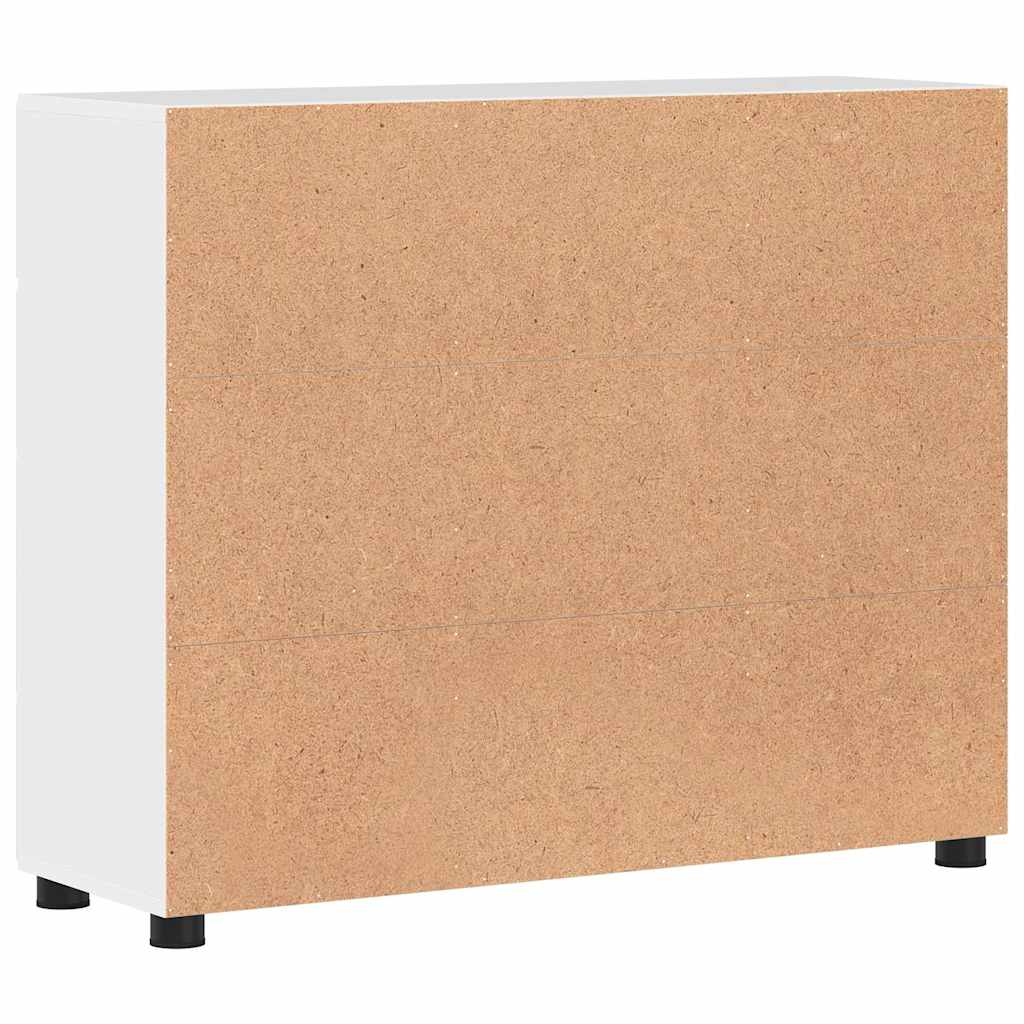 Sideboard mit Regal FLORIN Hochglanz Weiß 88,5 x 30,5 x 73 cm