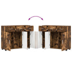 Sideboard mit Tür FLORIN Geräucherte Eiche 88,5 x 30,5 x 73 cm
