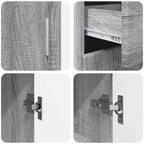 Sideboard mit Regal FLORIN Graues Sonoma 88,5 x 30,5 x 73 cm