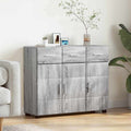 Sideboard mit Regal FLORIN Graues Sonoma 88,5 x 30,5 x 73 cm