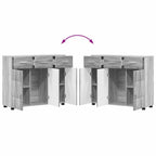 Sideboard mit Regal FLORIN Graues Sonoma 88,5 x 30,5 x 73 cm