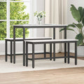 Esstischbank 2 pcs Weiß 100 x 32,5 x 49 cm Massives Kiefernholz